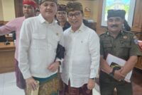 Zulfikar Wijaya Anggota DPRD Bali bersama I Wayan Adi Arnawa Bupati Badung saat kunjungan kerja dari Komisi I DPRD Provinsi Bali pada 1 September 2025