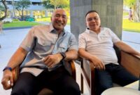 Ketua DPD Partai Gerindra Bali, De Dadjah bersama Prof. Sufmi Dasco Ahmad. ®okedailybali [foto: istimewa]