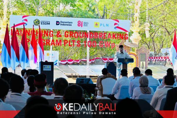 Presiden Prabowo Subianto saat peluncuran PLTS 100 GWp di Gilimanuk, 25 Agustus 2026. ®okedailybali [Foto: Istimewa]